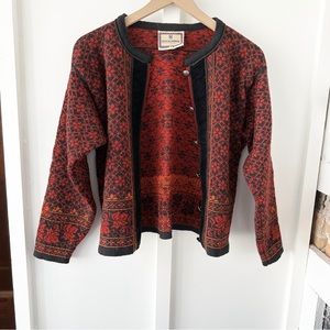 DALE OF NORWAY red wool cardigan